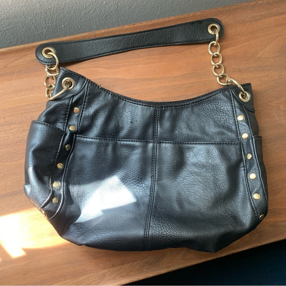 Apt 9 Black & Gold Chain Leather Purse /HandBag